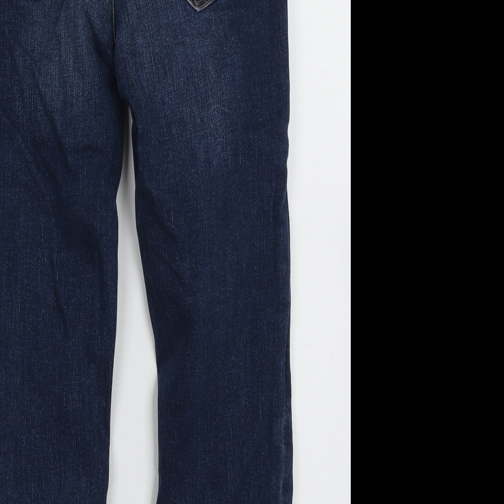 River Island Womens Blue  Cotton Cropped Jeans Size 10 L23 in Regular Button