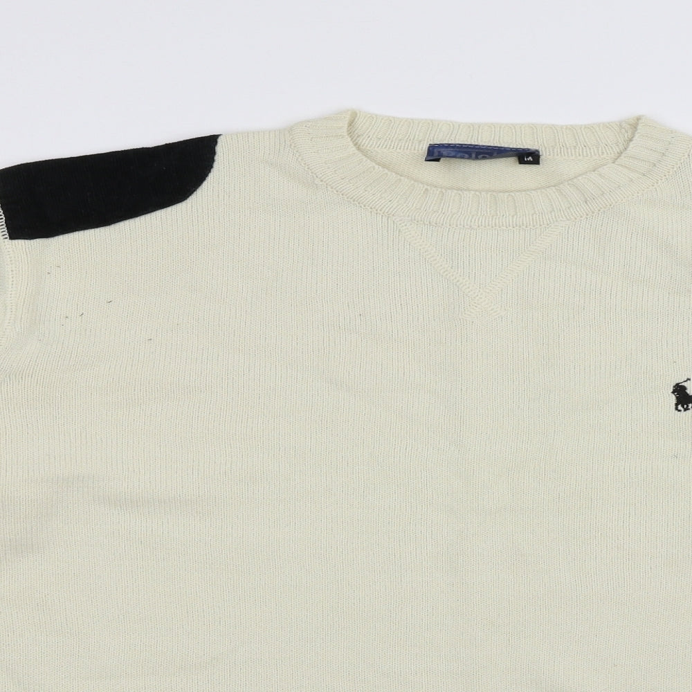 Ralph Lauren Mens Yellow Crew Neck  Acrylic Pullover Jumper Size M