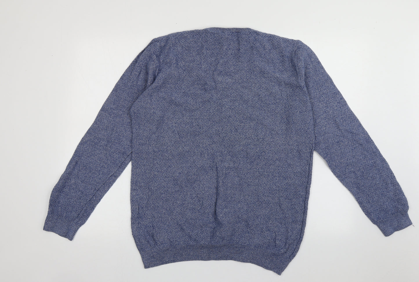 Cedar Wood State Mens Blue Crew Neck  Cotton Pullover Jumper Size L