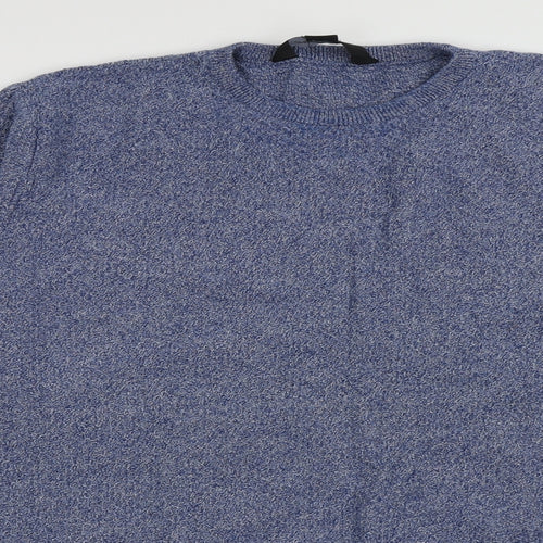 Cedar Wood State Mens Blue Crew Neck  Cotton Pullover Jumper Size L