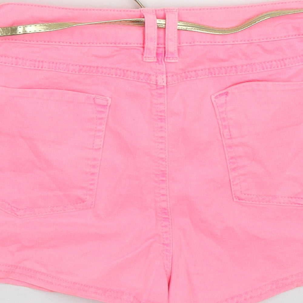 Primark Womens Pink  Cotton Hot Pants Shorts Size 18 L4 in Regular Button