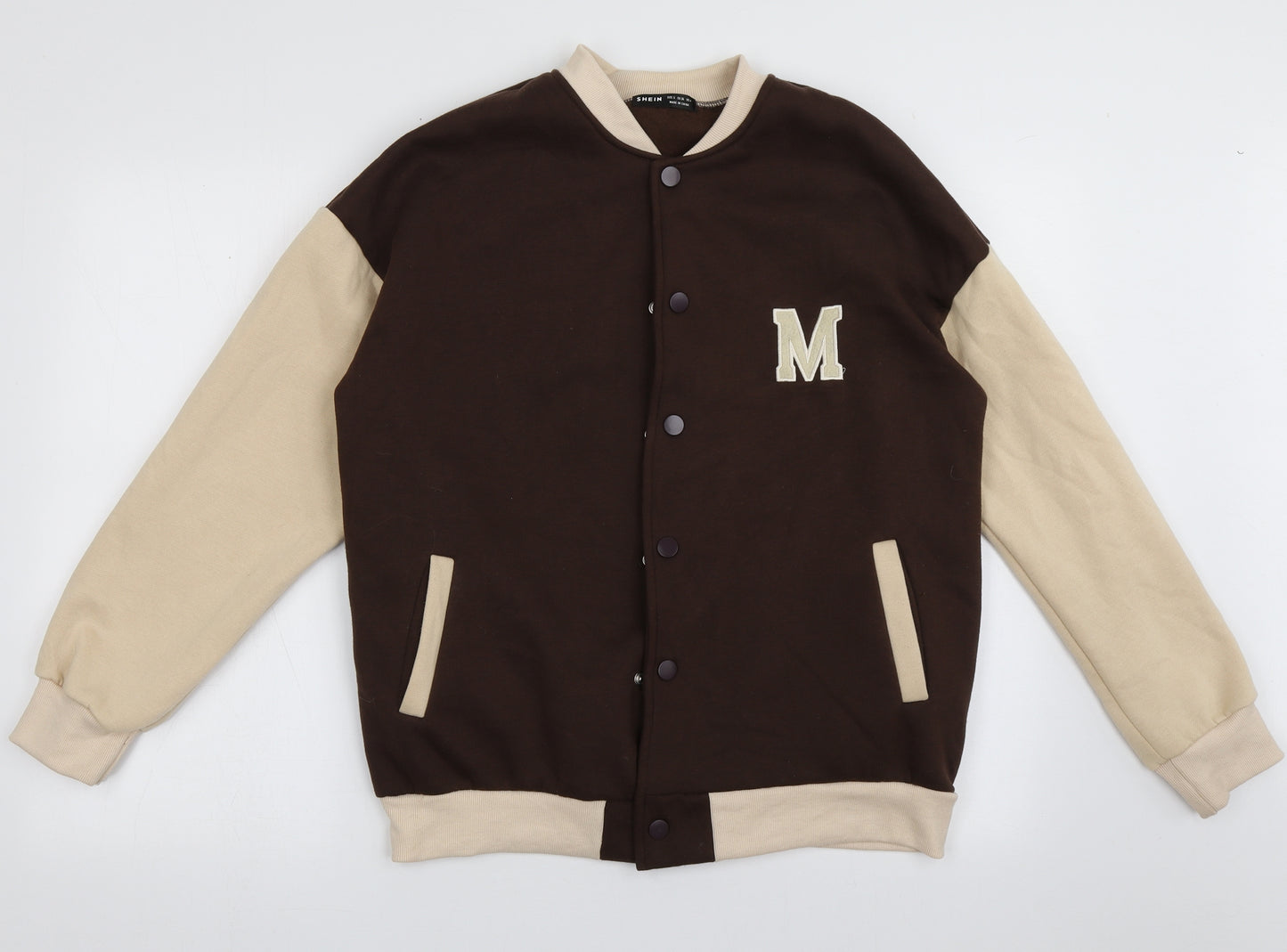 SheIn Womens Brown   Varsity Jacket Jacket Size S  Buckle