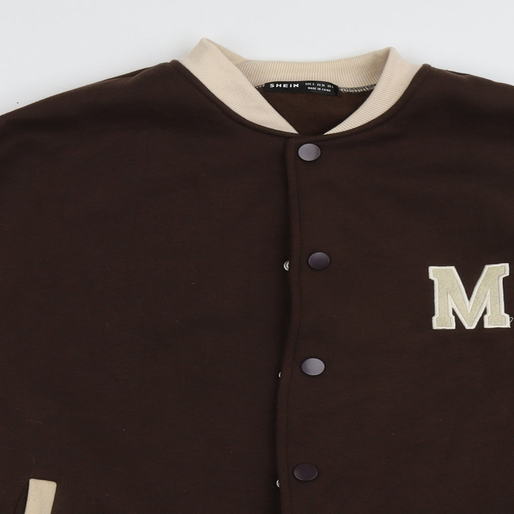 SheIn Womens Brown   Varsity Jacket Jacket Size S  Buckle