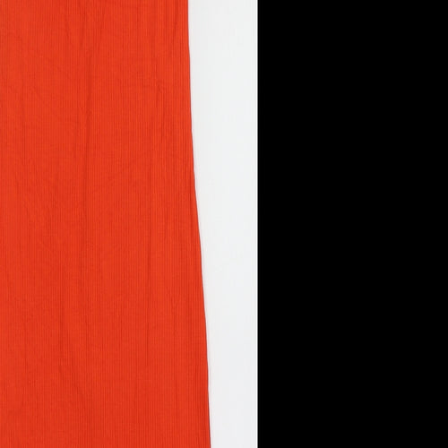 H&M Womens Orange  Viscose Bodycon  Size XS  V-Neck Pullover