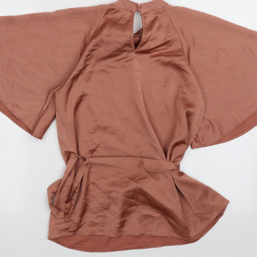 Primark Womens Pink  Polyester Basic Blouse Size 6 Crew Neck