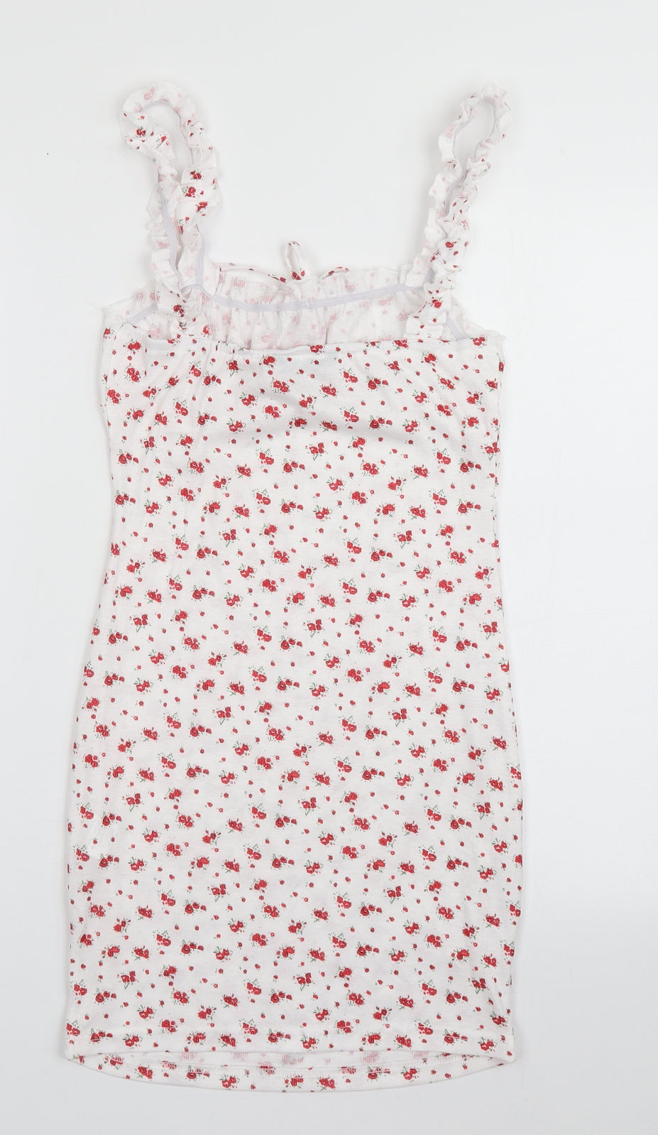 SheIn Womens Red Floral Polyester Bodycon  Size XS  Square Neck Pullover