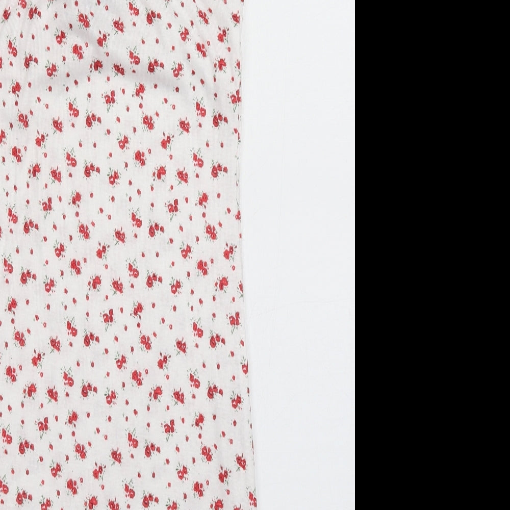 SheIn Womens Red Floral Polyester Bodycon  Size XS  Square Neck Pullover
