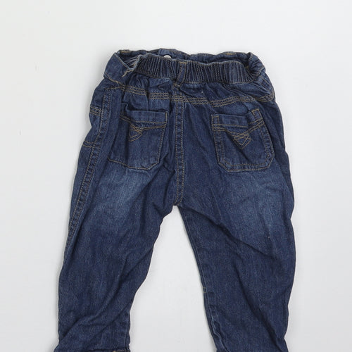 George Boys Blue  Cotton Capri Jeans Size 9-12 Months  Buckle