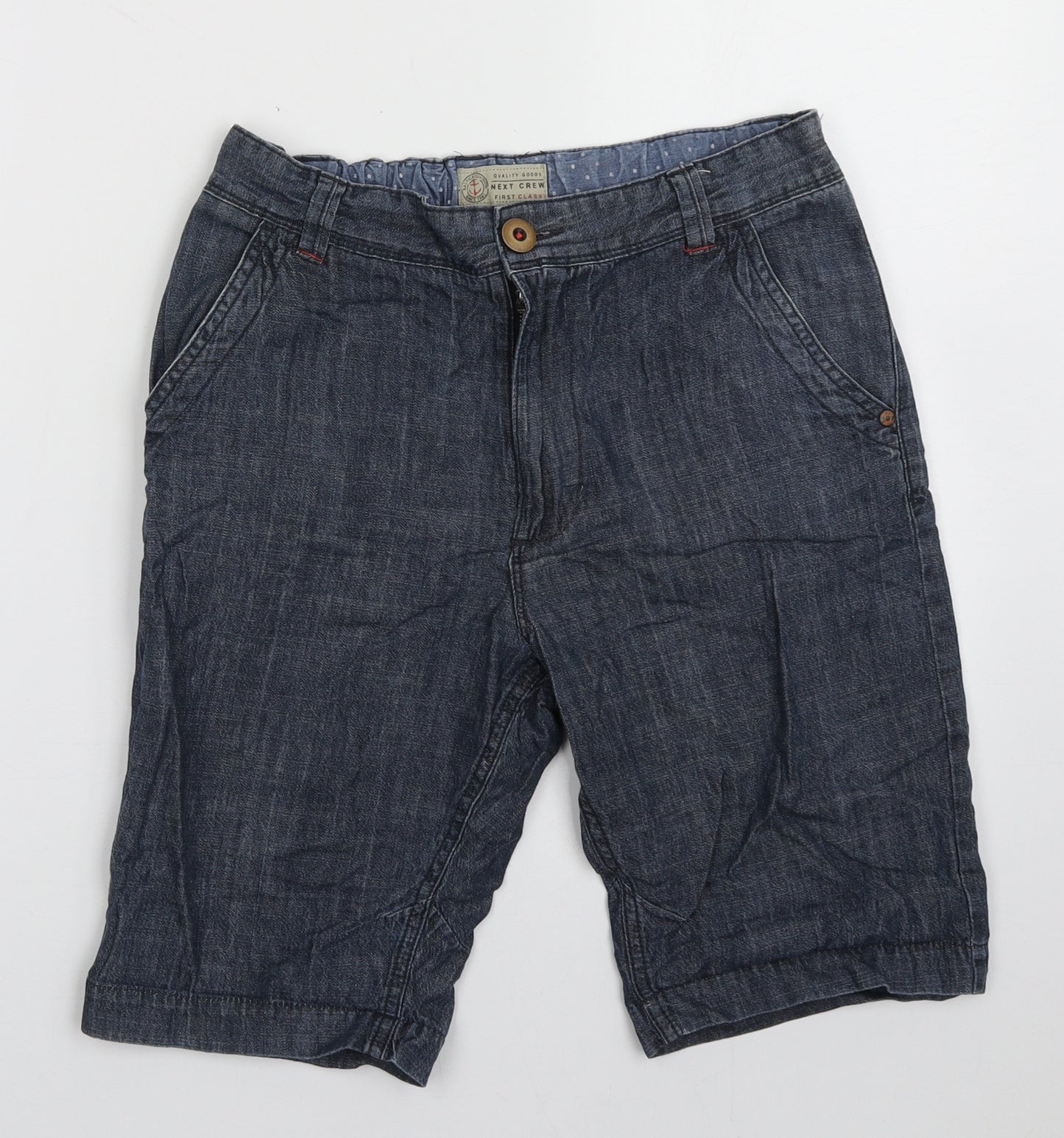 NEXT Boys Blue  Cotton Bermuda Shorts Size 14 Years  Regular Buckle