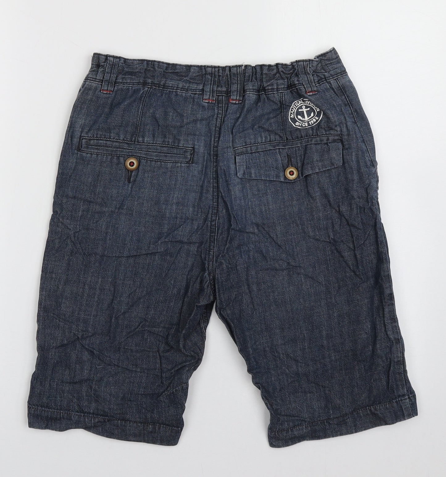 NEXT Boys Blue  Cotton Bermuda Shorts Size 14 Years  Regular Buckle