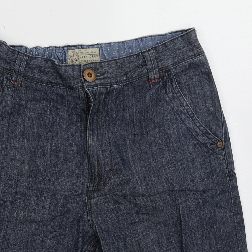 NEXT Boys Blue  Cotton Bermuda Shorts Size 14 Years  Regular Buckle