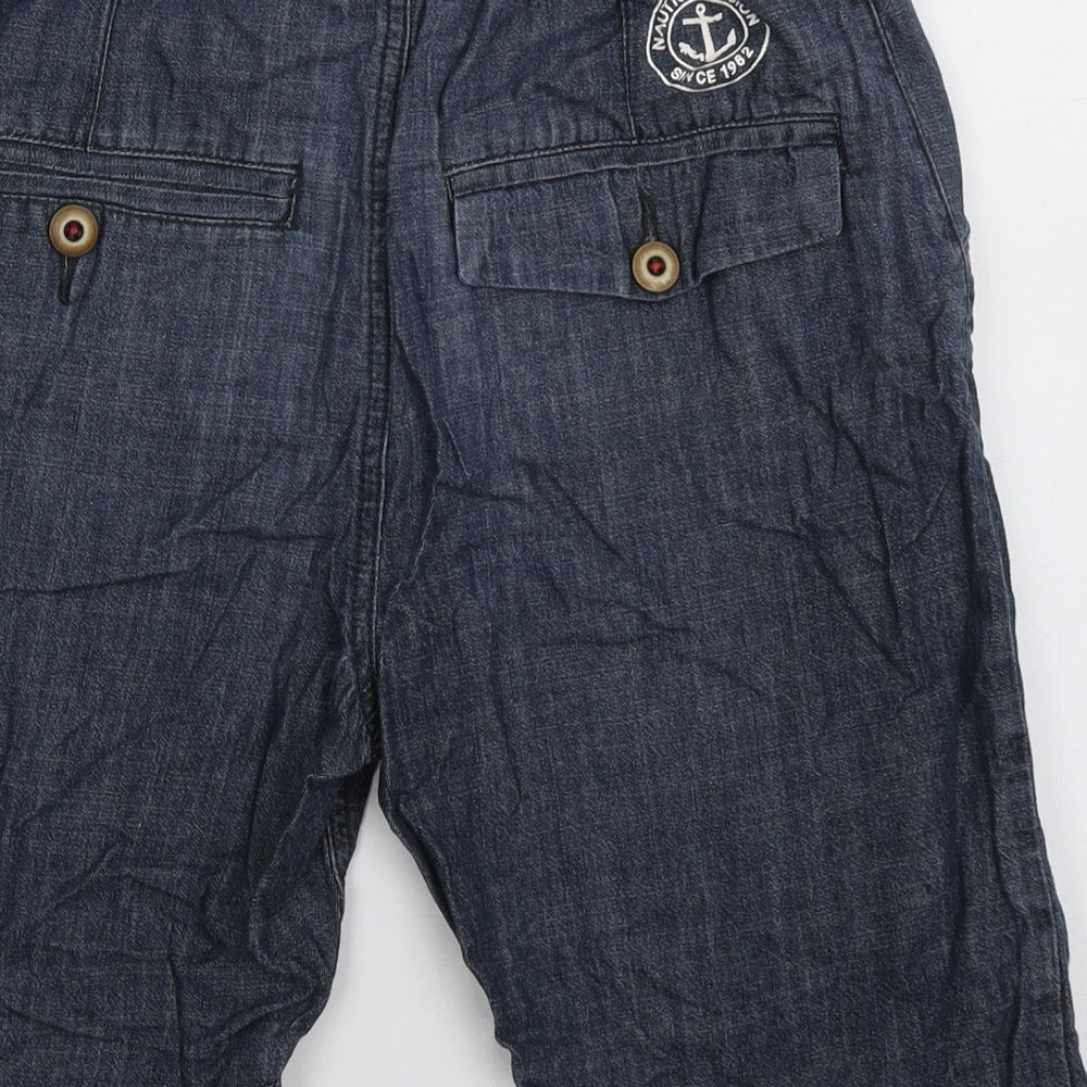 NEXT Boys Blue  Cotton Bermuda Shorts Size 14 Years  Regular Buckle