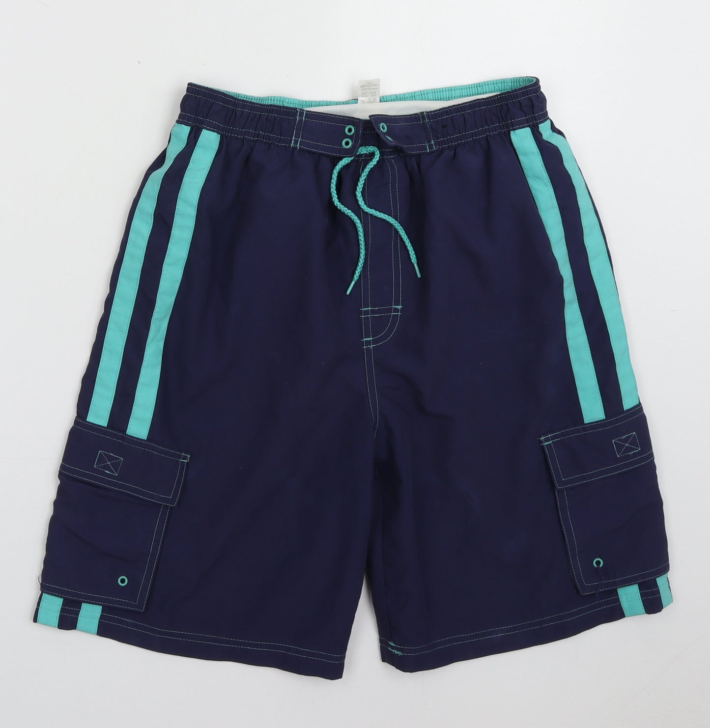 George Boys Purple Striped Polyester Cargo Shorts Size 13-14 Years  Regular Tie