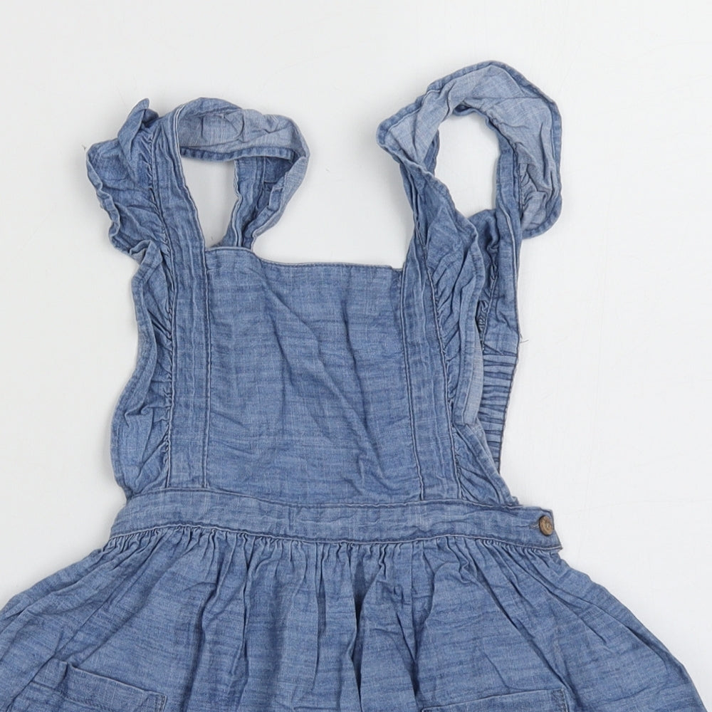 Primark Girls Blue  Cotton A-Line  Size 18-24 Months  Square Neck Button