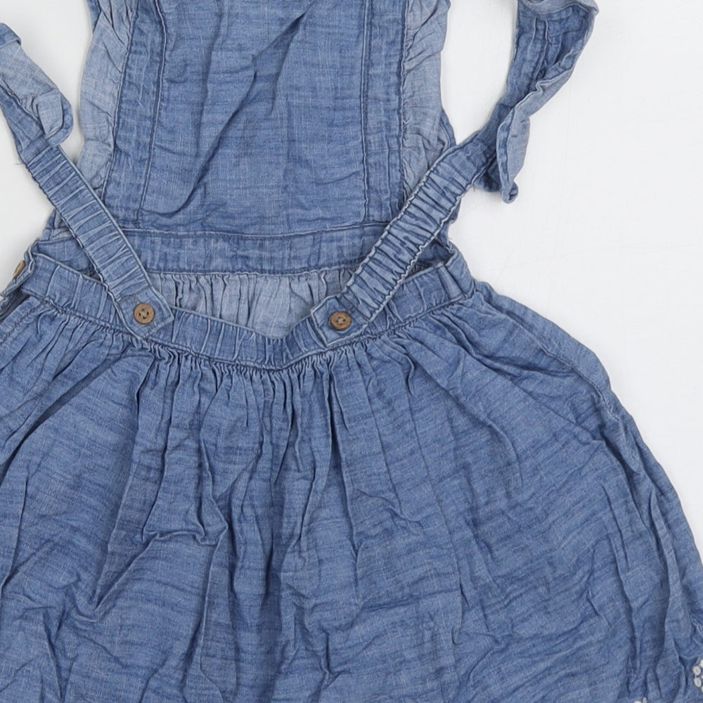 Primark Girls Blue  Cotton A-Line  Size 18-24 Months  Square Neck Button