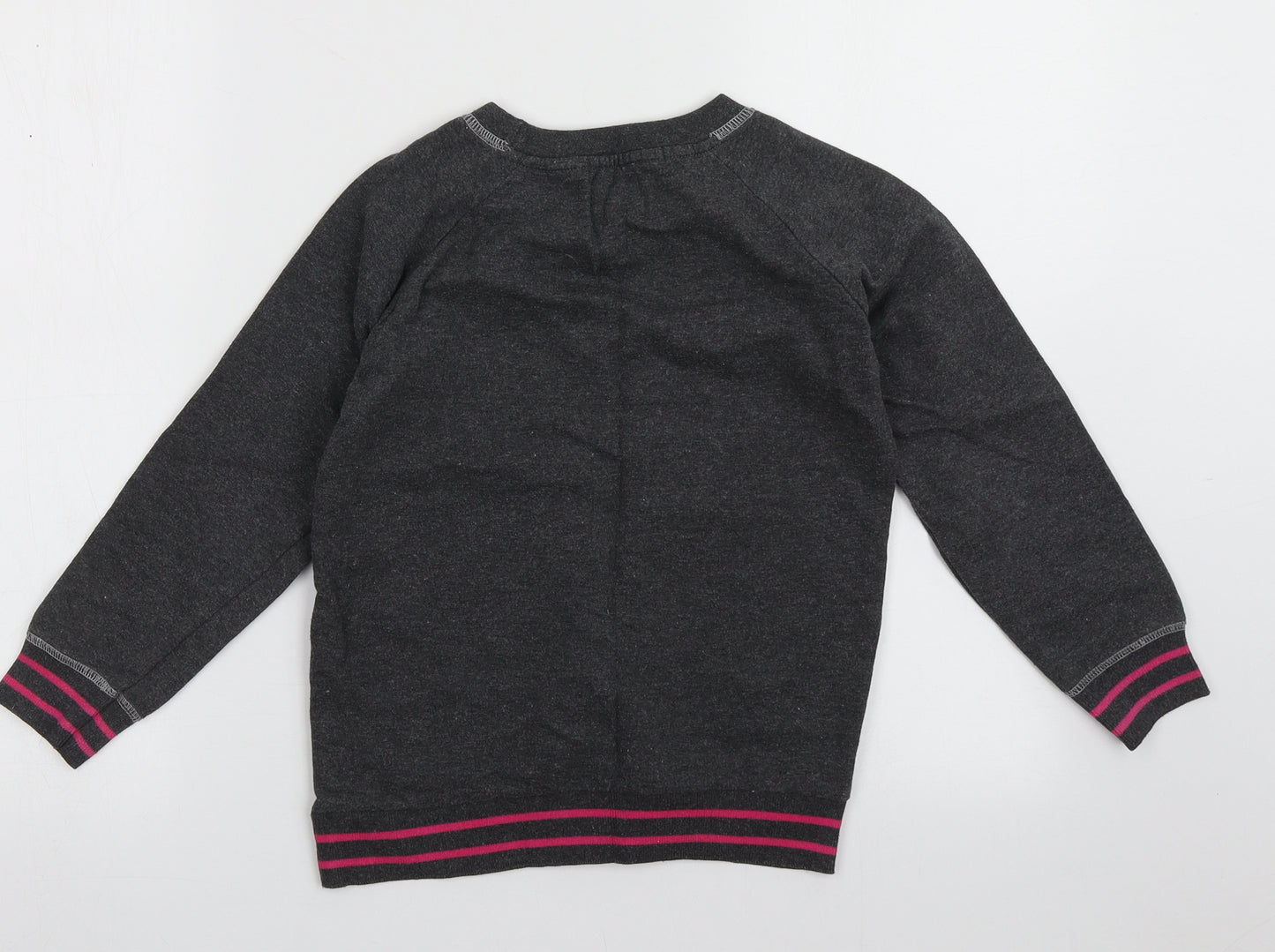POP Girls Grey Crew Neck  Polyester Pullover Jumper Size 6-7 Years  Pullover - love to sparkly