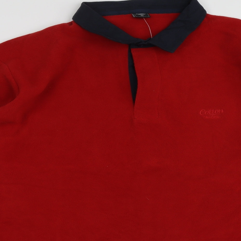 Cotton Traders Mens Red  Polyester Pullover Sweatshirt Size 3XL