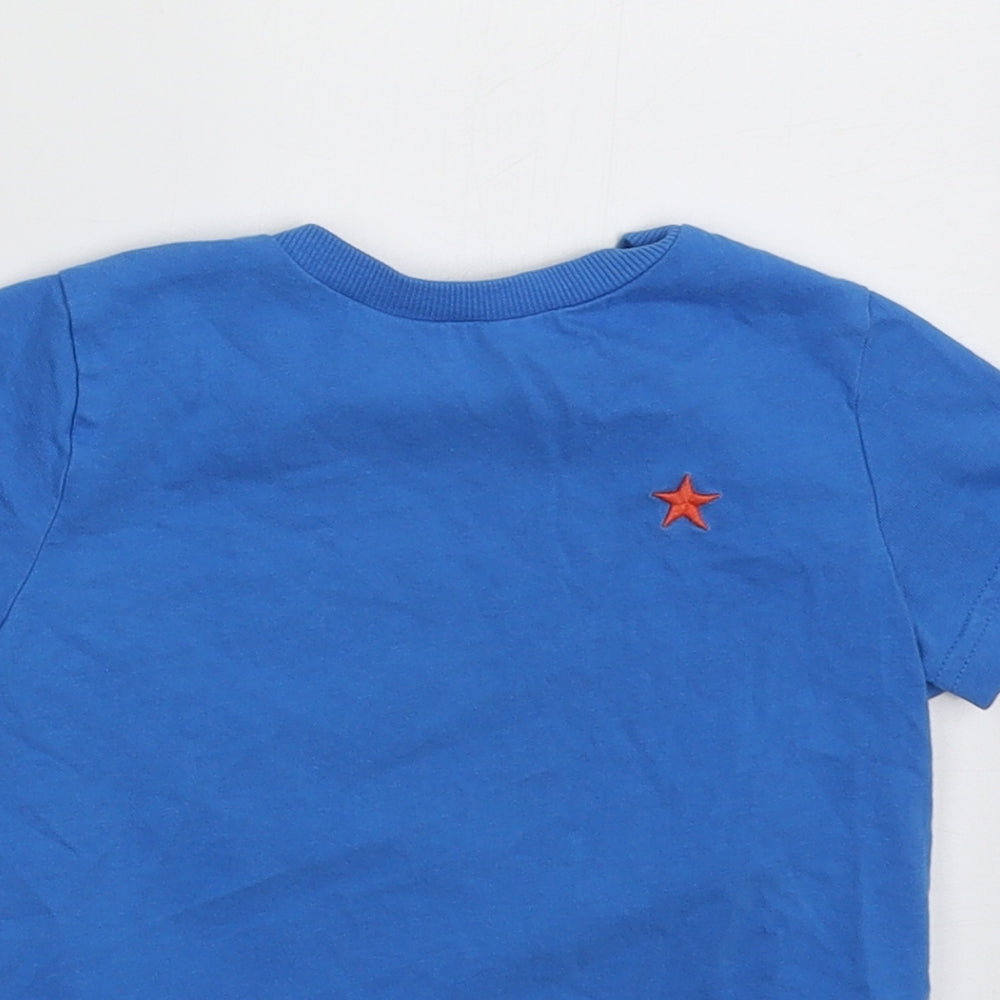 F&F Boys Blue  Cotton Basic T-Shirt Size 3-4 Years Crew Neck Pullover