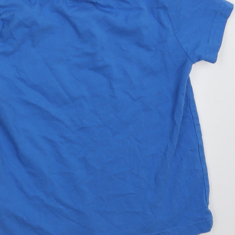 F&F Boys Blue  Cotton Basic T-Shirt Size 3-4 Years Crew Neck Pullover