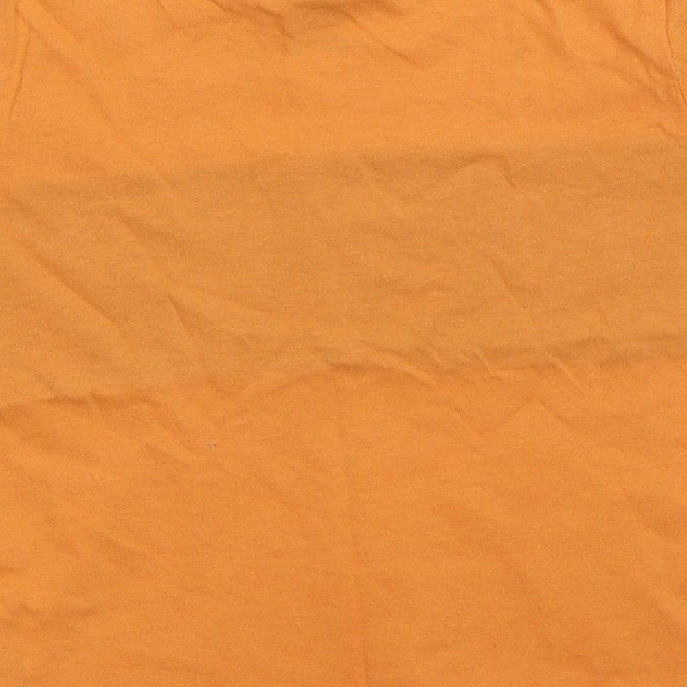 F&F Boys Orange Plaid Cotton Basic T-Shirt Size 3-4 Years Crew Neck Pullover