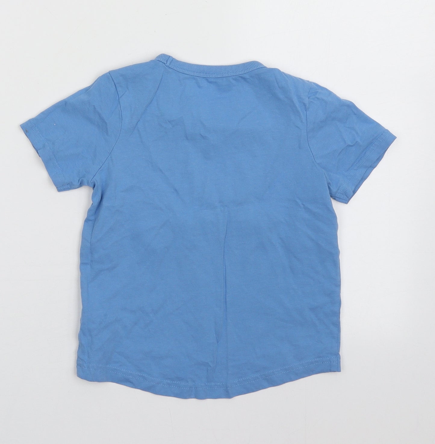 George Boys Blue  Cotton Basic T-Shirt Size 3-4 Years Crew Neck Pullover