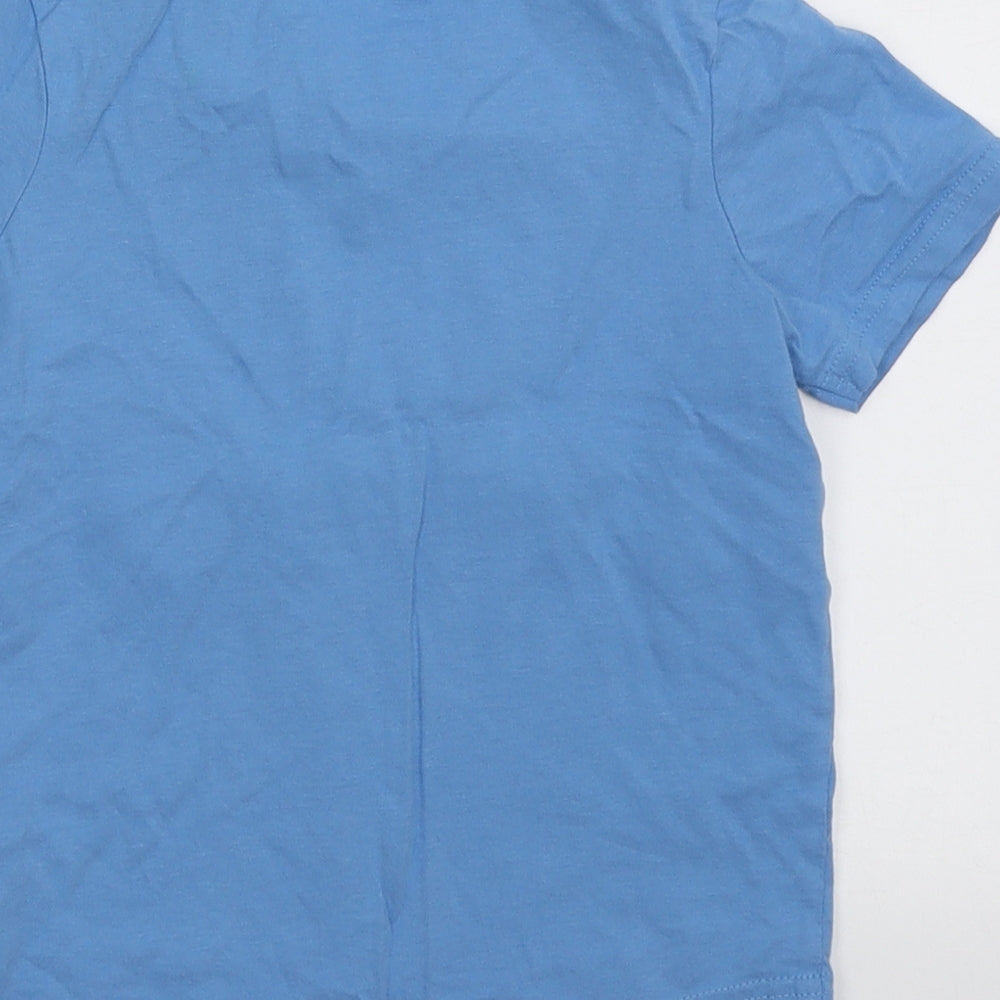 George Boys Blue  Cotton Basic T-Shirt Size 3-4 Years Crew Neck Pullover