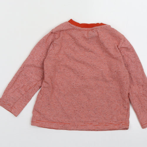 F&F Boys Red Striped Cotton Basic Casual Size 3-4 Years Crew Neck Pullover