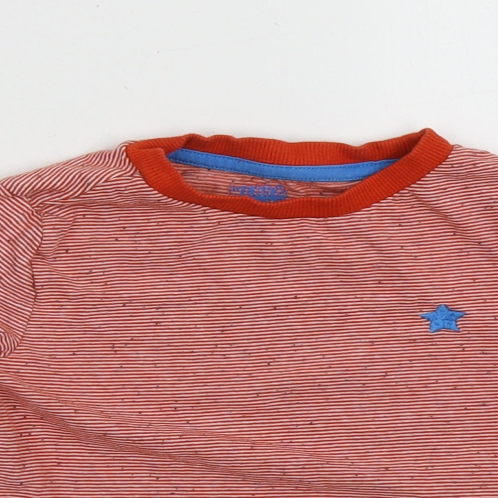 F&F Boys Red Striped Cotton Basic Casual Size 3-4 Years Crew Neck Pullover