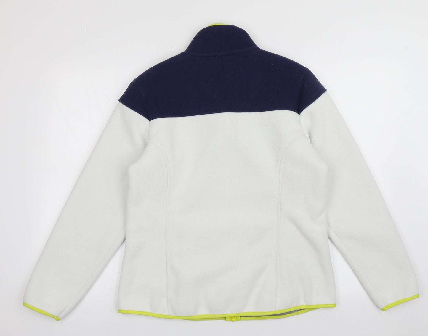 Marks and Spencer Womens White  Polyester Full Zip Sweatshirt Size 14  Zip