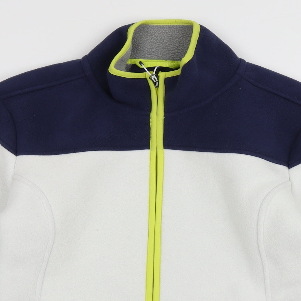 Marks and Spencer Womens White  Polyester Full Zip Sweatshirt Size 14  Zip