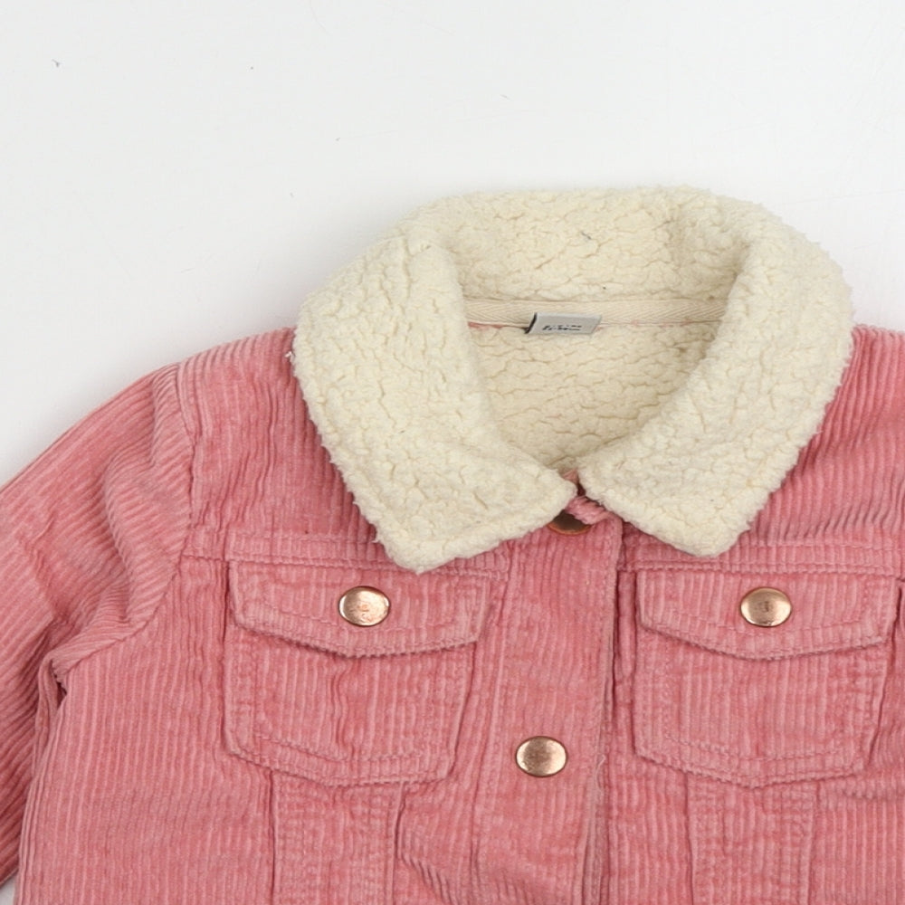 sainsburys Girls Pink   Basic Jacket Jacket Size 2-3 Years  Buckle