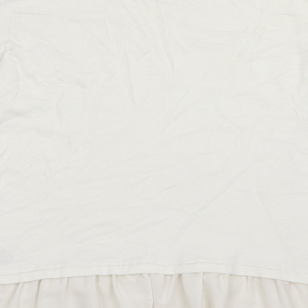 Marks and Spencer Womens White Crew Neck  Viscose Pullover Jumper Size 14