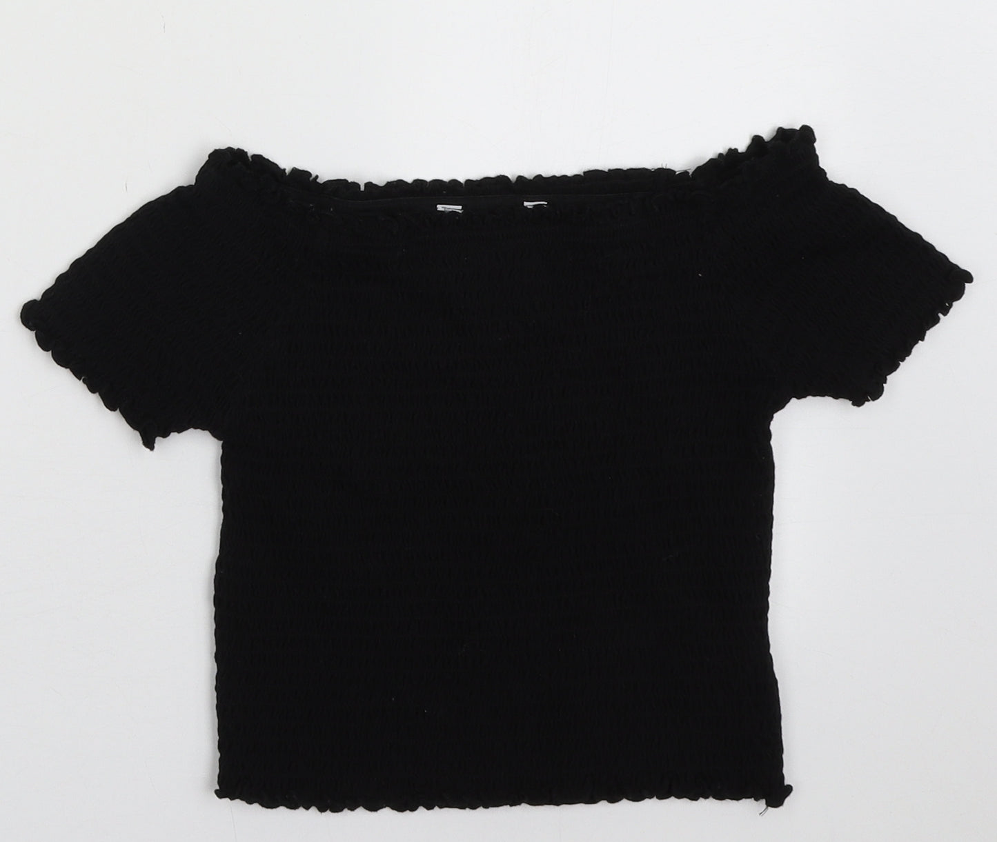 Primark Girls Black  Cotton Basic Tank Size 11-12 Years Off the Shoulder Pullover