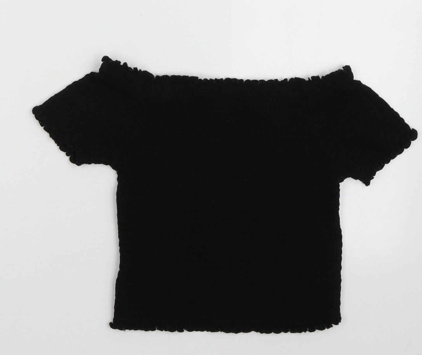 Primark Girls Black  Cotton Basic Tank Size 11-12 Years Off the Shoulder Pullover