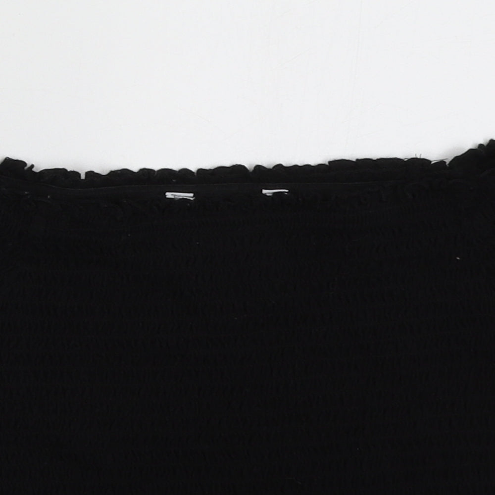 Primark Girls Black  Cotton Basic Tank Size 11-12 Years Off the Shoulder Pullover