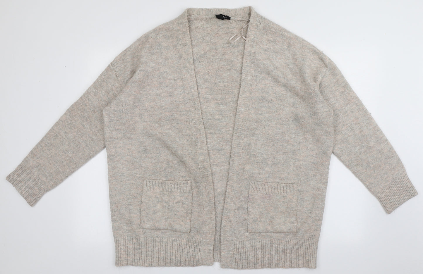 New Look Womens Beige V-Neck  Acrylic Cardigan Jumper Size M