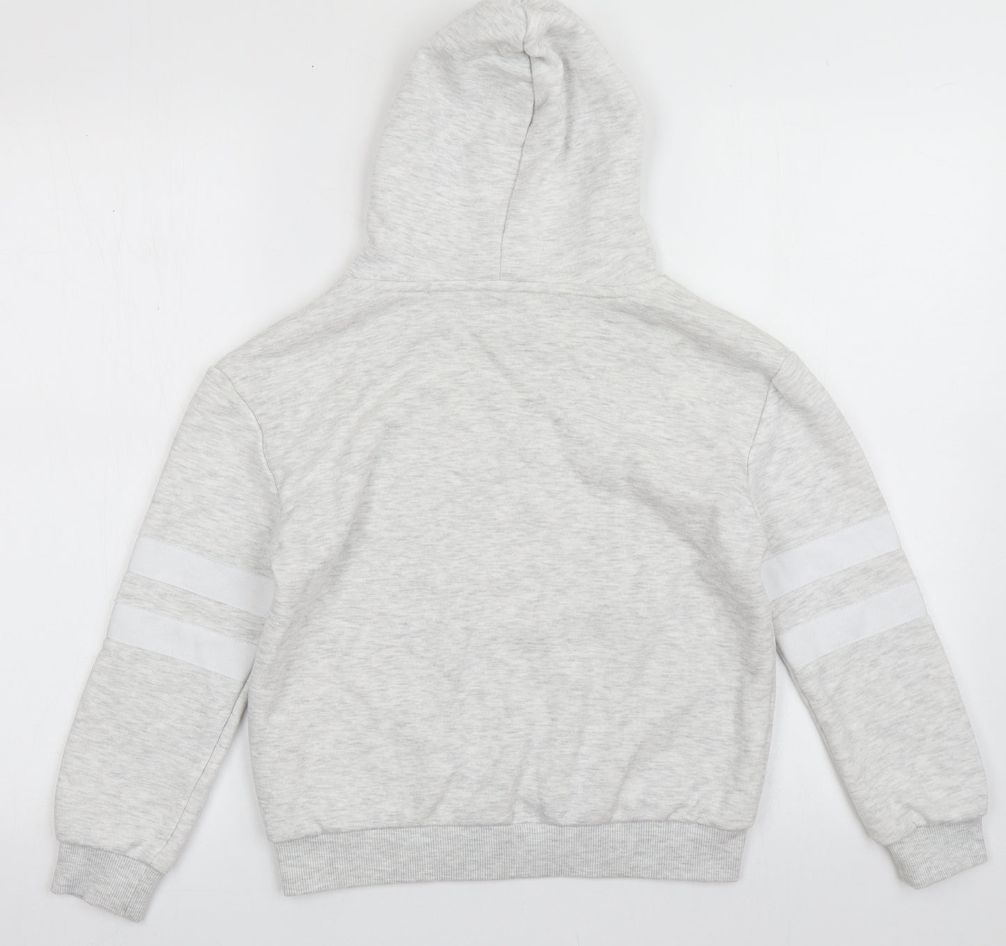 Primark Girls Grey Striped Cotton Pullover Hoodie Size 10-11 Years  Pullover