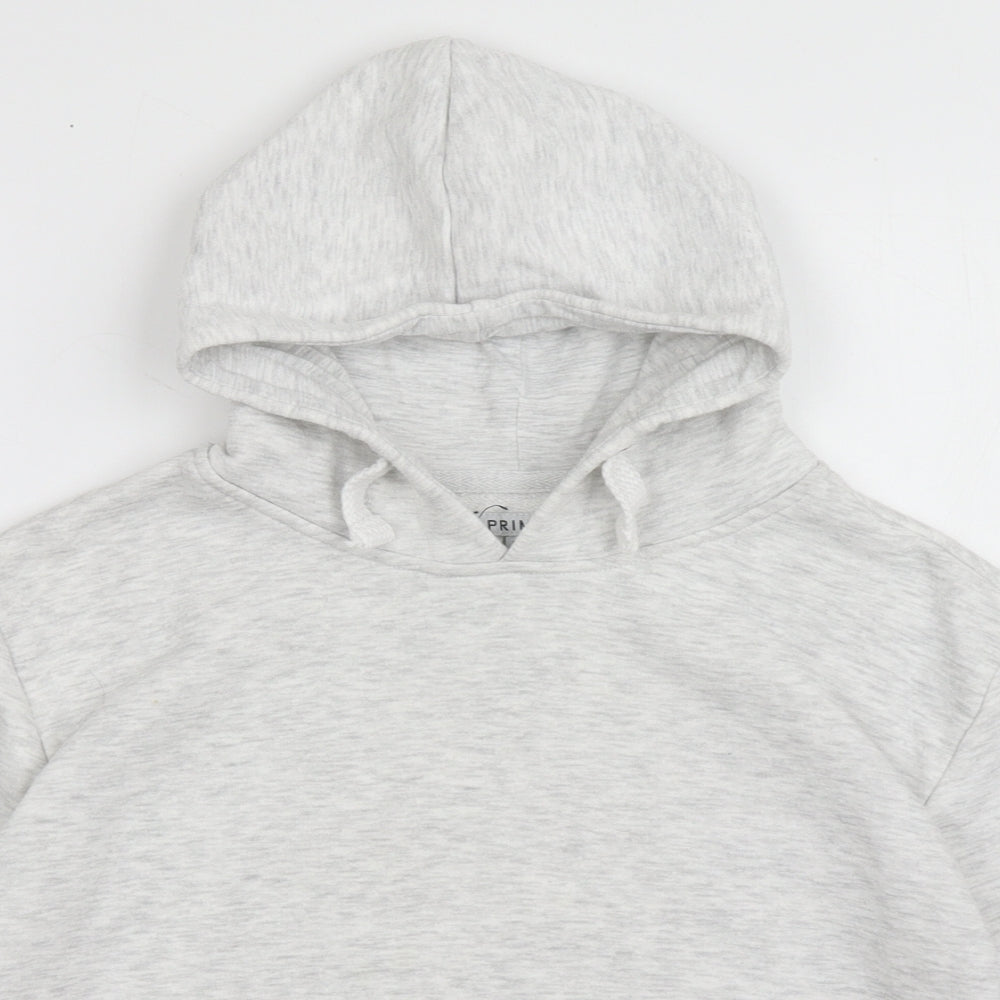 Primark Girls Grey Striped Cotton Pullover Hoodie Size 10-11 Years  Pullover