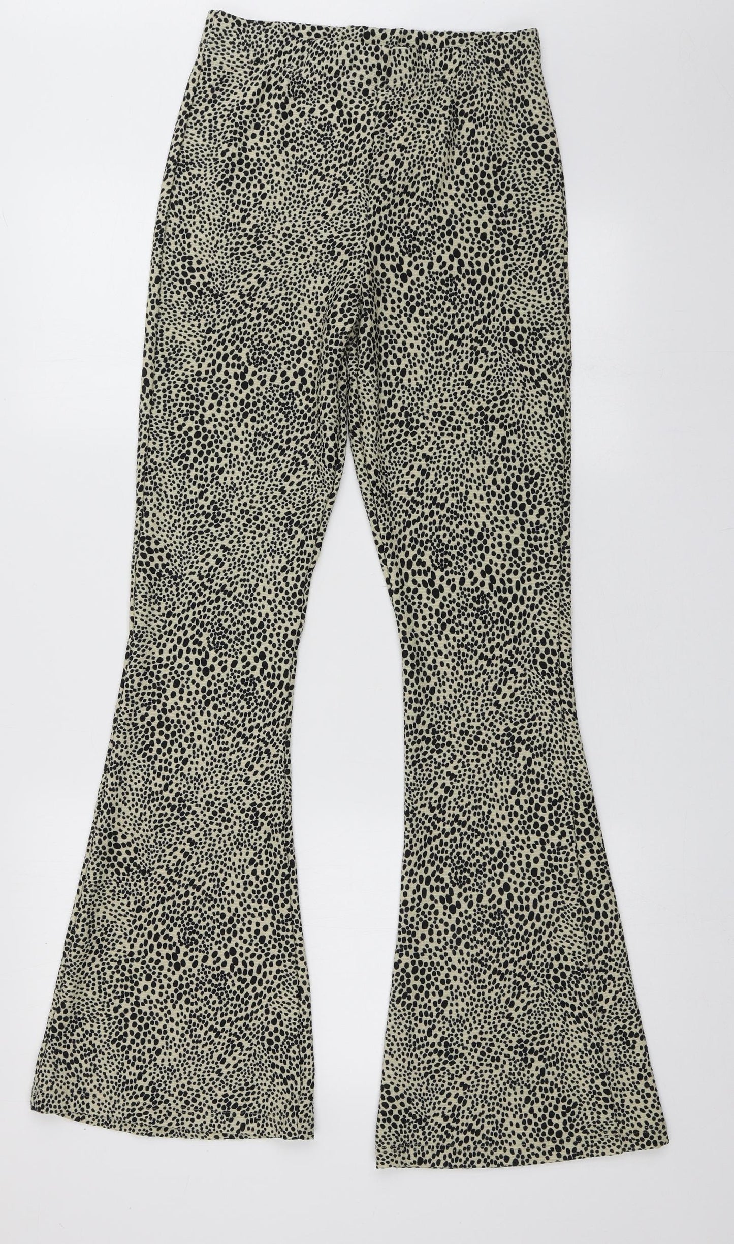 Topshop Womens Brown Animal Print Polyester Trousers  Size 10 L32 in Regular