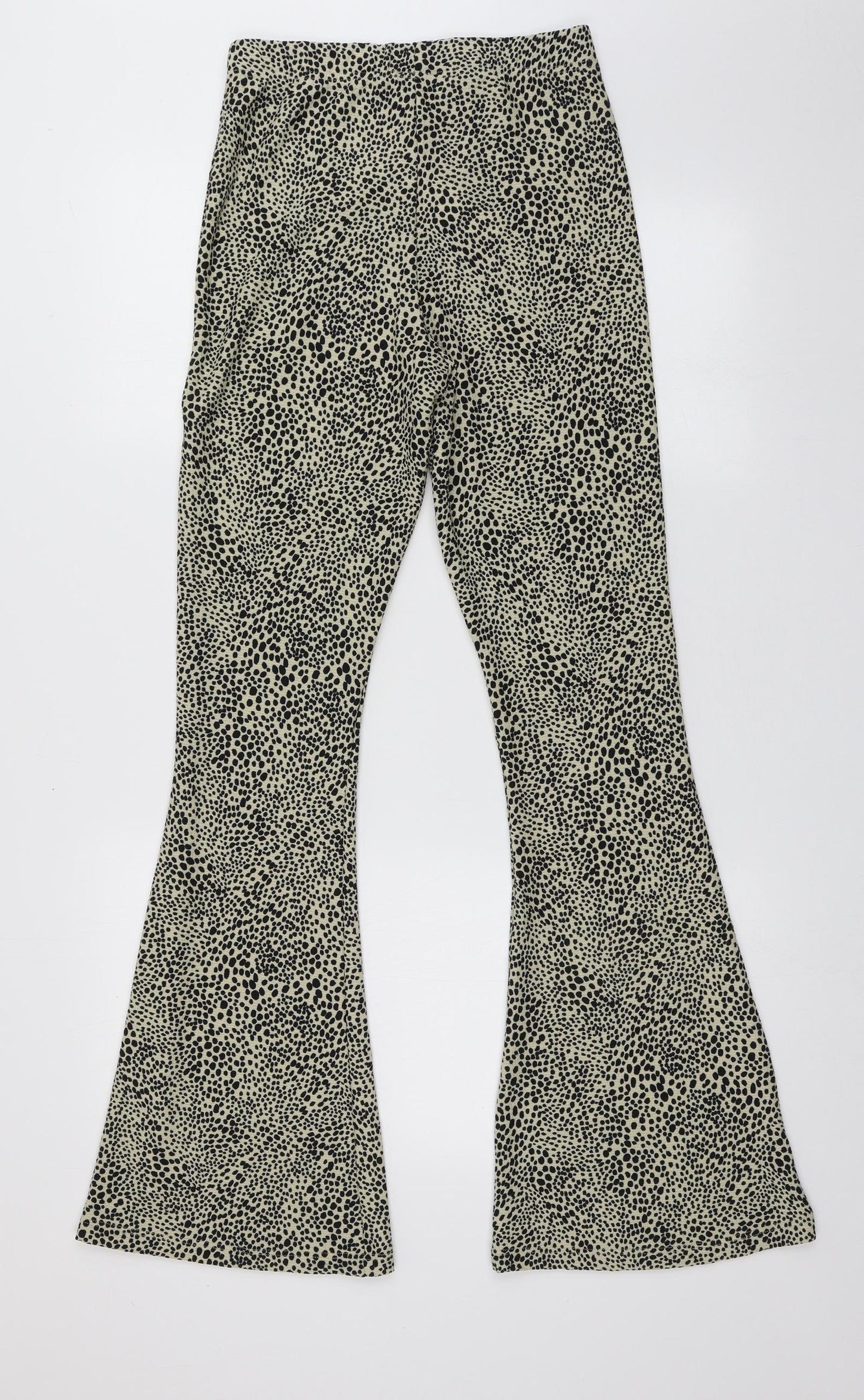 Topshop Womens Brown Animal Print Polyester Trousers  Size 10 L32 in Regular