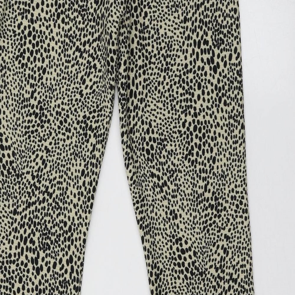 Topshop Womens Brown Animal Print Polyester Trousers  Size 10 L32 in Regular