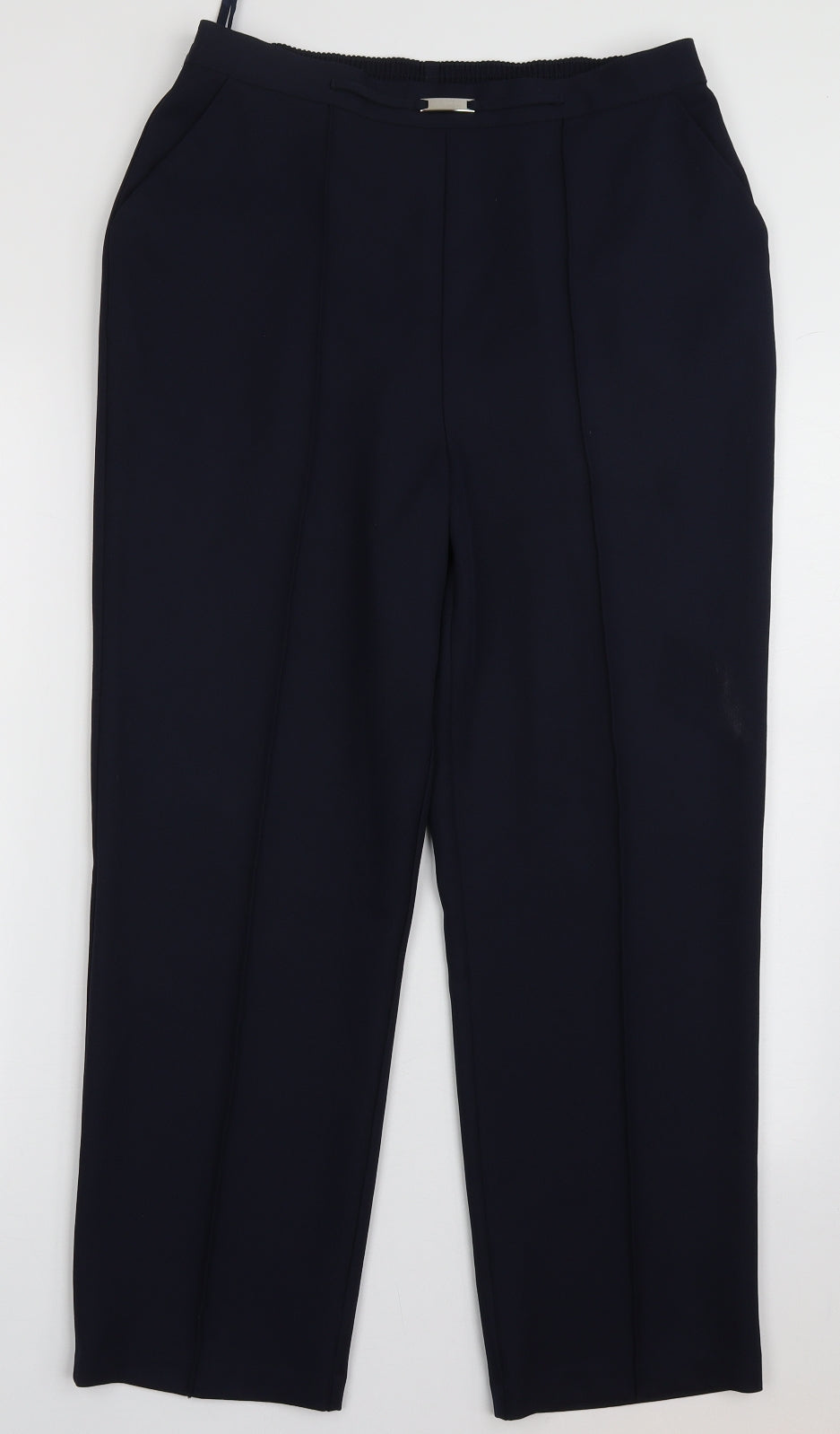 Matalan Womens Blue  Polyester Trousers  Size 12 L28 in Regular