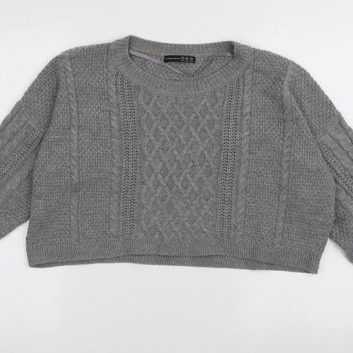 Primark Womens Grey Crew Neck Argyle/Diamond Acrylic Pullover Jumper Size 14