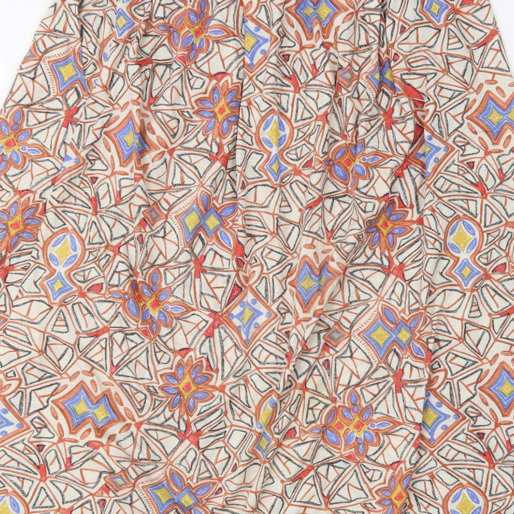 Griffon Womens Multicoloured Geometric  A-Line Skirt Size 14   Button