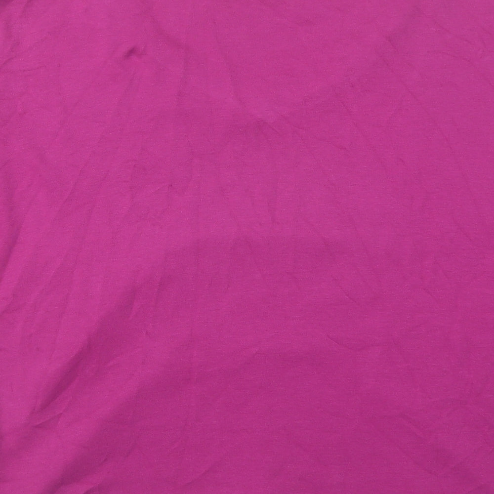 Isle Womens Purple  Cotton Basic T-Shirt Size 16 V-Neck