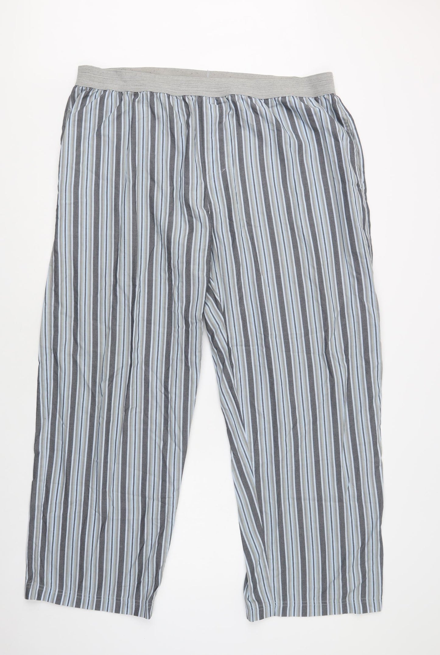 F&F Mens Blue Striped Polyester  Pyjama Pants Size 2XL