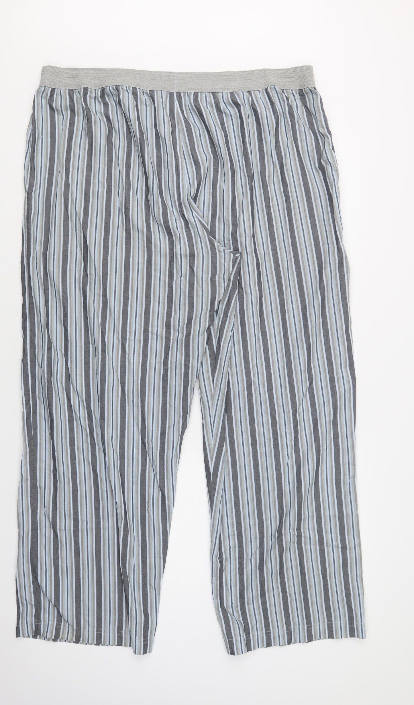 F&F Mens Blue Striped Polyester  Pyjama Pants Size 2XL