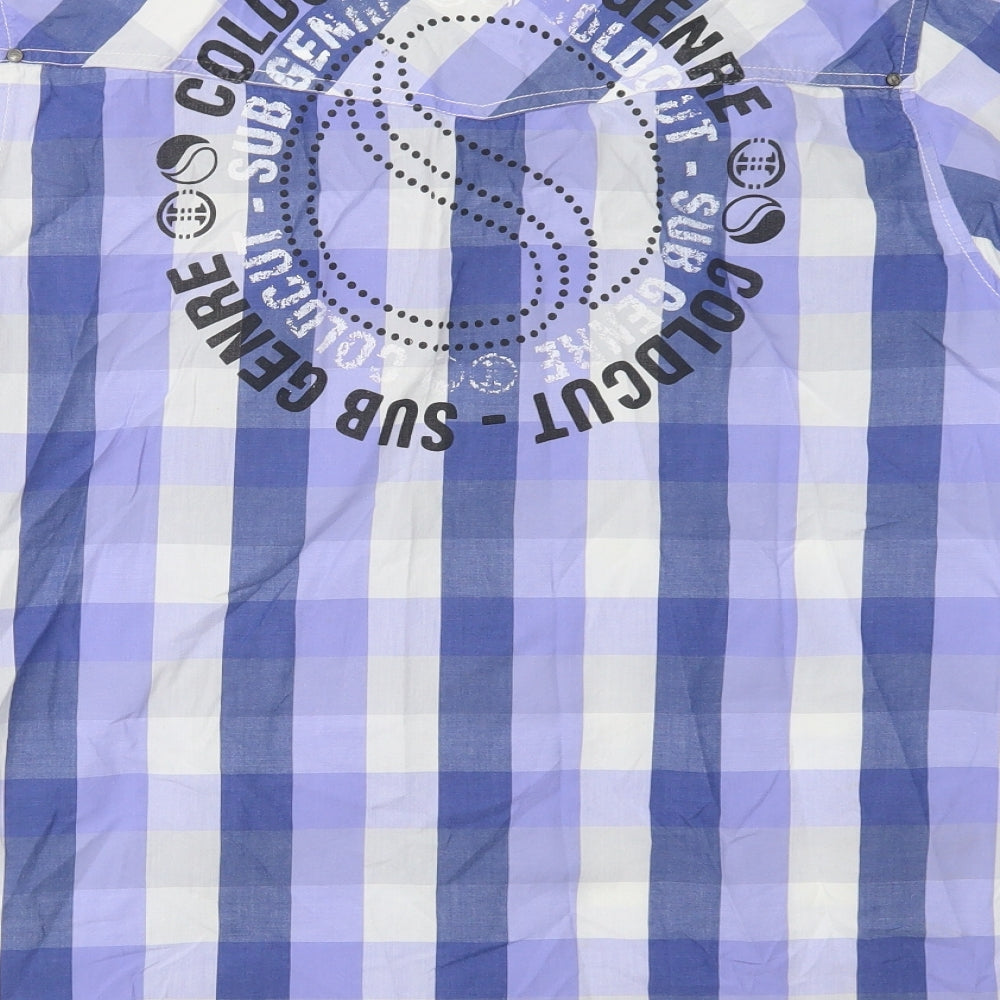 Cold Cut Mens Purple Check Cotton  Button-Up Size M Collared Snap