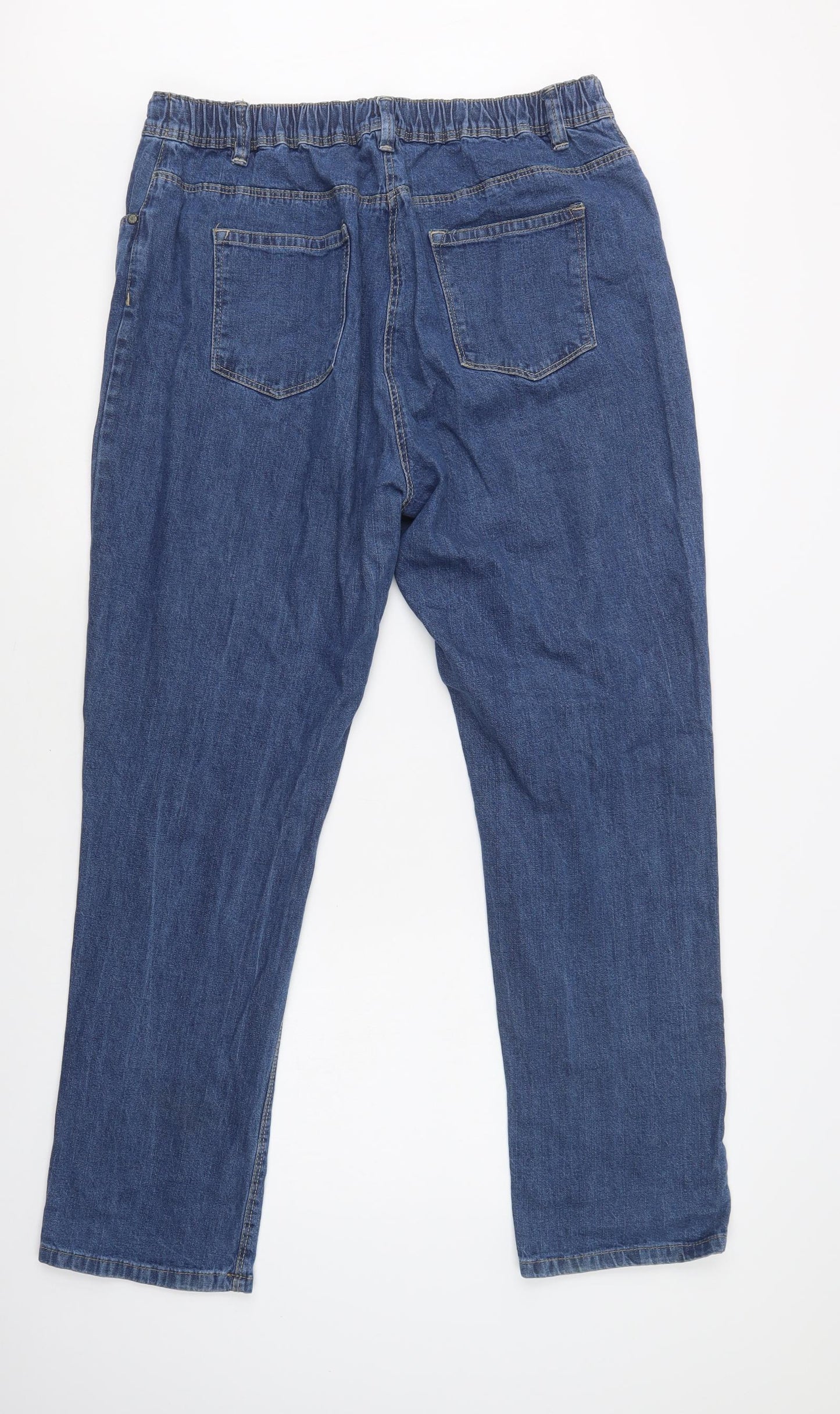 Preworn Womens Blue  Cotton Straight Jeans Size L L30 in Regular Button