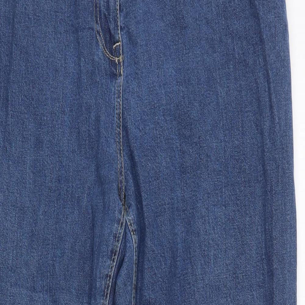 Preworn Womens Blue  Cotton Straight Jeans Size L L30 in Regular Button